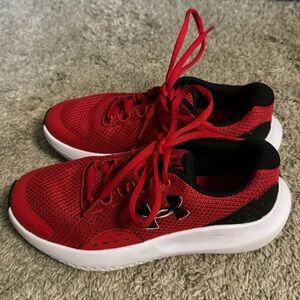 Under Armour Kids Red and Black Athletic Sneakers